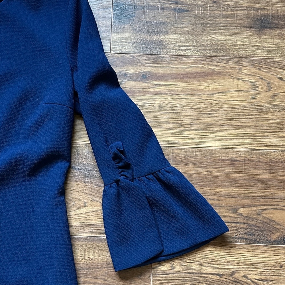 Club Monaco Women's 3/4 Ruffle Sleeve Blouson Dress Royal Blue Size 4 - Picture 5 of 11
